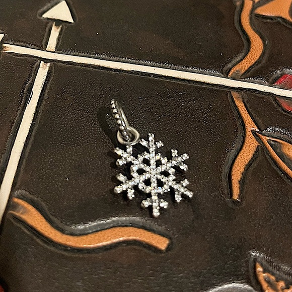 Pandora Silver CZ Winter Kiss Christmas Snowflake Charm - Picture 4 of 5